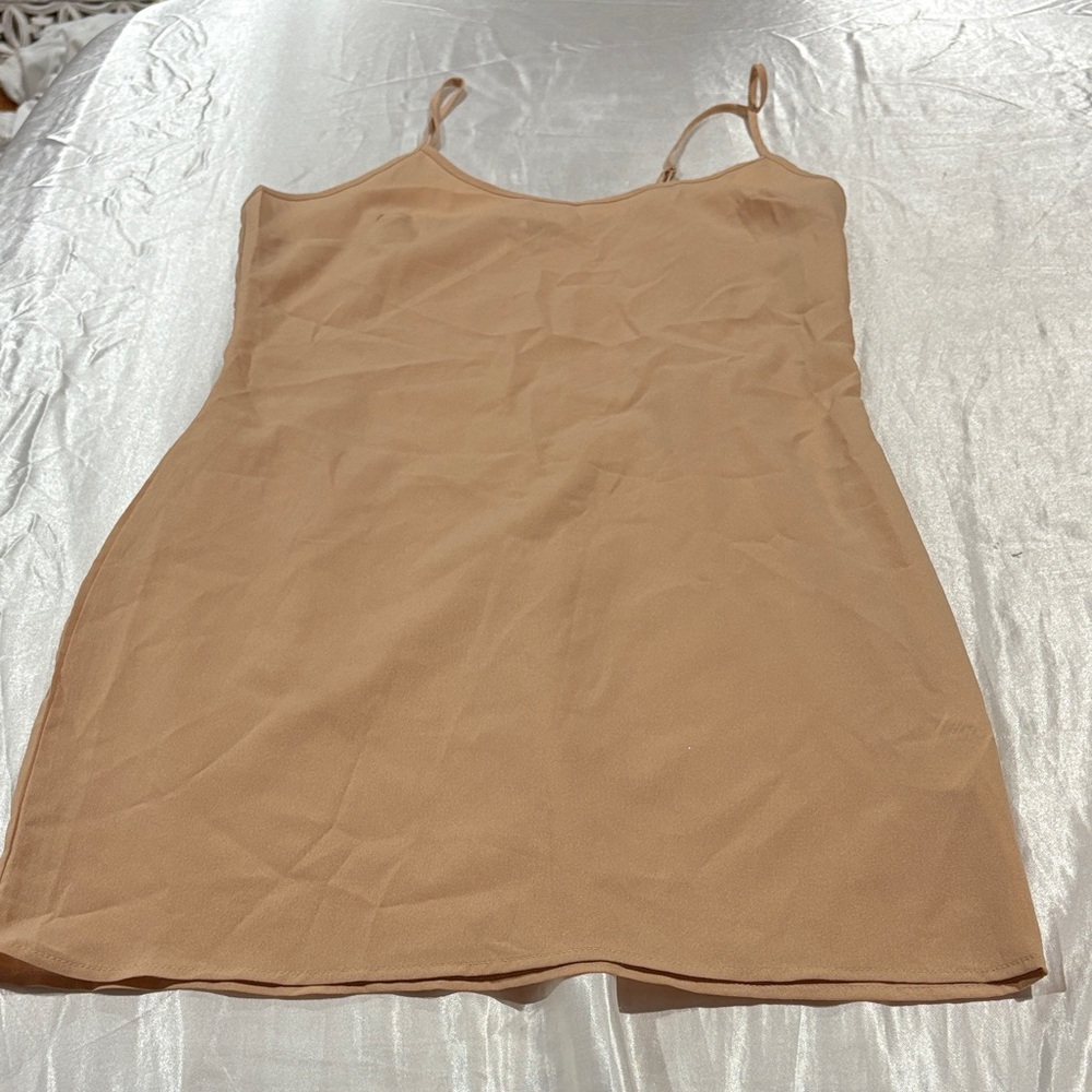 Tan Spaghetti Strap Dress